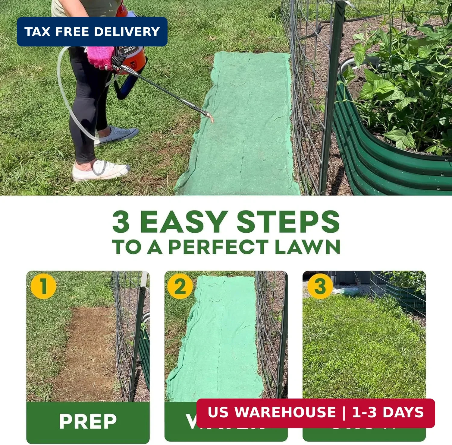 PetraMax Bermuda Grass Seed Rolls for Southern Lawns – Biodegradable Roll Out Gr