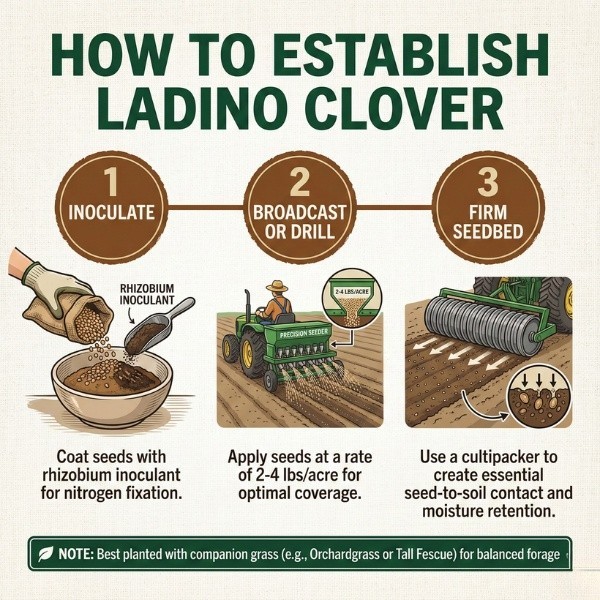 Old Cobblers Farm™ Wicked Tuff Turf Ladino Clover (Legumes) – (5/10/15/20lbs)