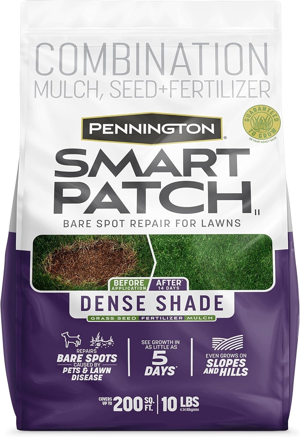 Smart Patch Dense Shade 10lb Grass Seed for Quick Bare Spot Repair in Lawns