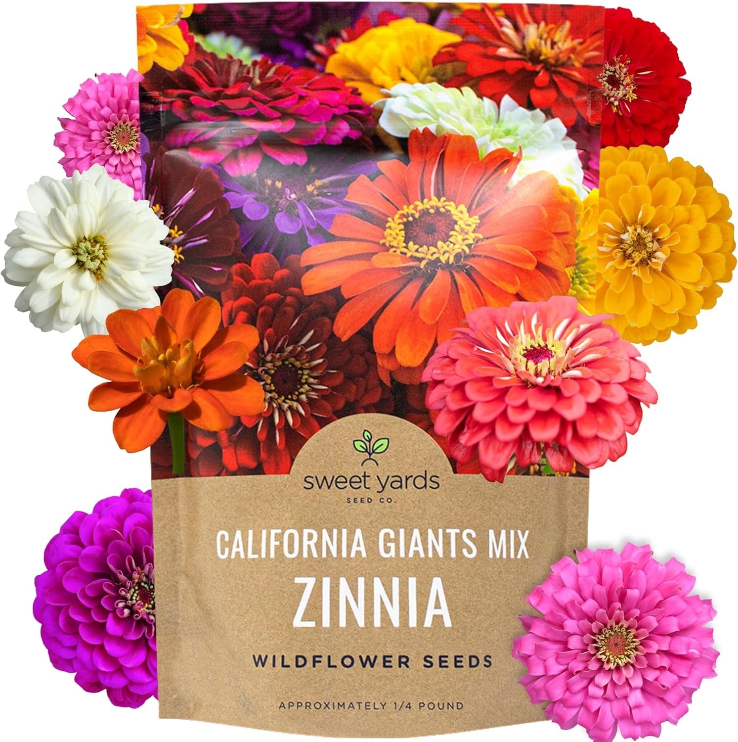 Zinnia California Giants – 1lb Bag – 48k+ Seeds
