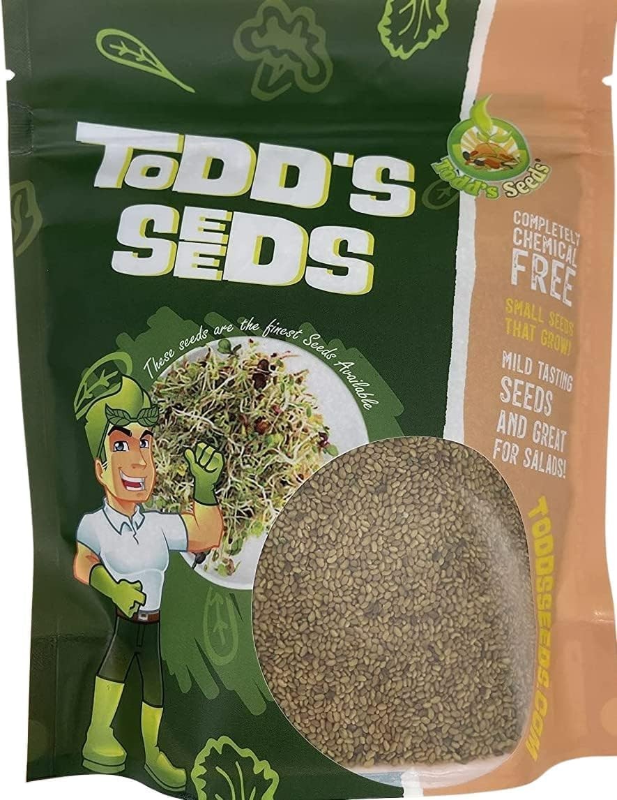 Todd’s Seeds – Premium 100% Chemical Free Alfalfa 1/4 Pound, Light Brown