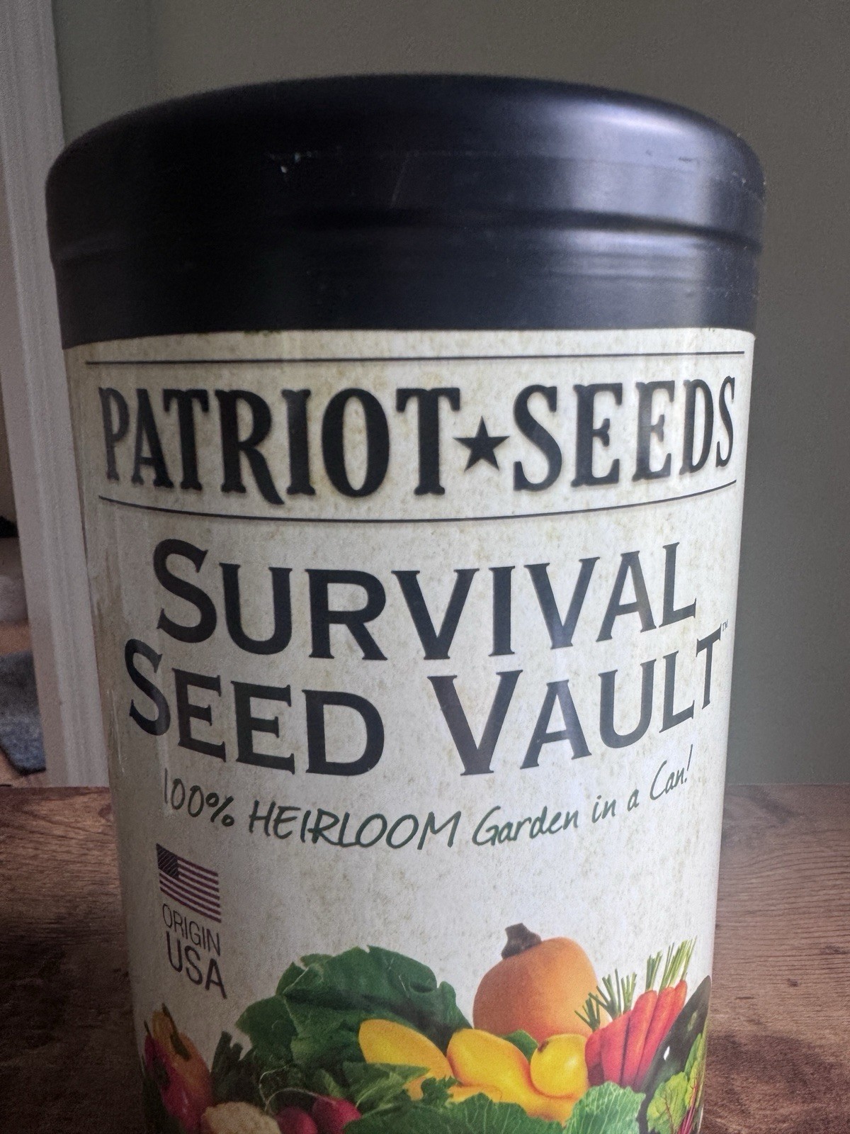 Patriot Seeds Survival Seed Vault Heirloom Non-GMO Vegetable Seeds Re-sealable