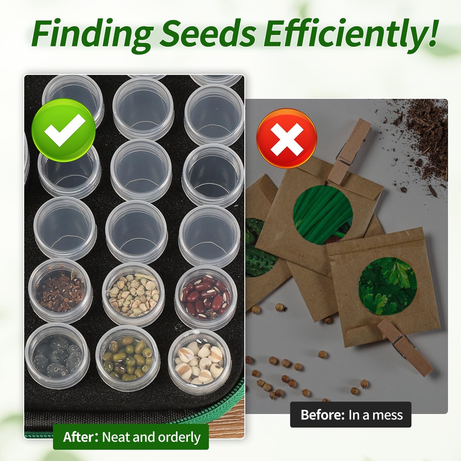 Seed Storage Box, Portable Seed Saving Box, Sturdy Seed Organizer Kit Seed En…