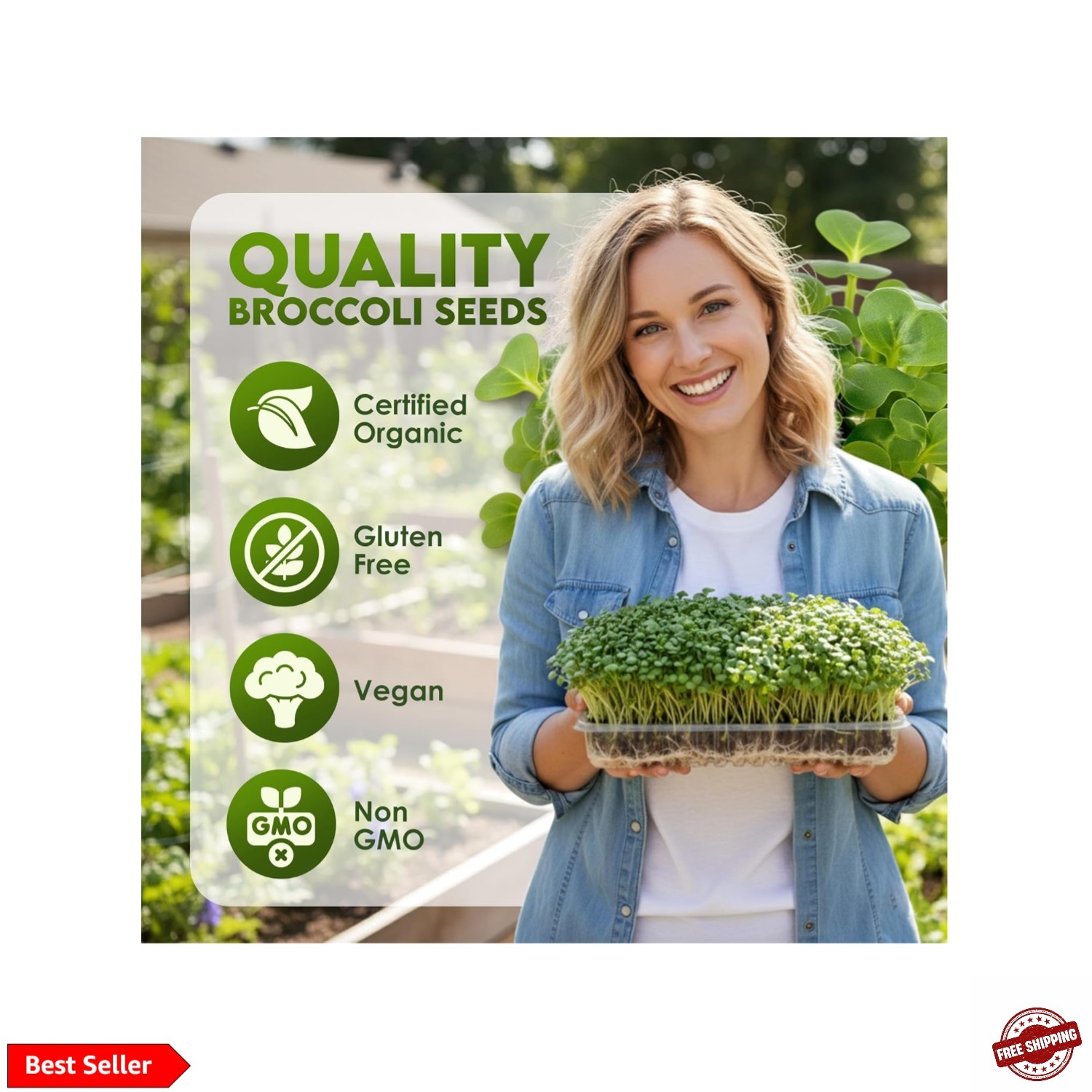 Nature Jim’s Organic Broccoli Sprouting Seeds – Non-GMO, Rich in Sulforaphane…