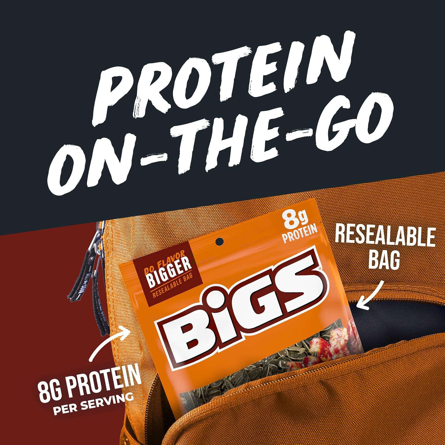 BIGS Sunflower Seeds, Sizzlin’ Bacon Flavor, 8g Protein, 5.35 oz.