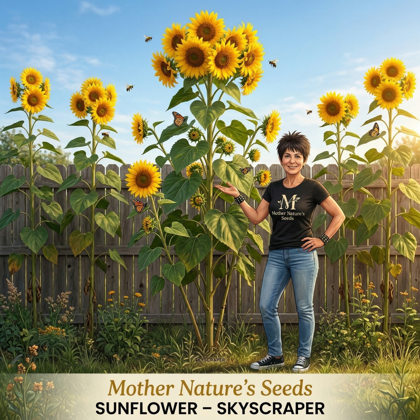 Sunflower SKYSCRAPER 144” TALL Edible HEIRLOOM HUGE FLOWERS! Non-GMO 25 Seeds!