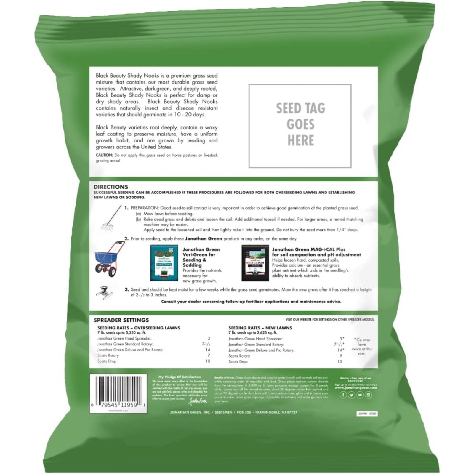 Jonathan Green Black Beauty Shady Nooks Premium Grass Seed Mix, 7lb