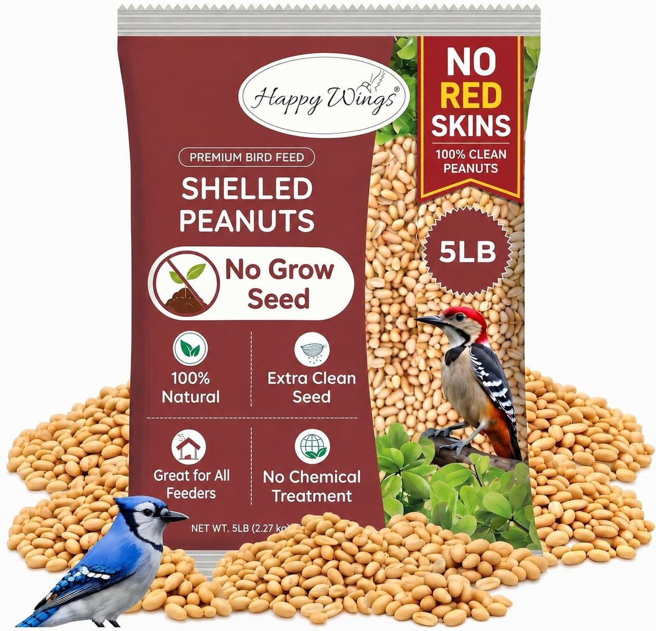 Wild Bird Seed 5 Pounds Shelled Peanuts No Grow Bird Seed Peanut Seeds