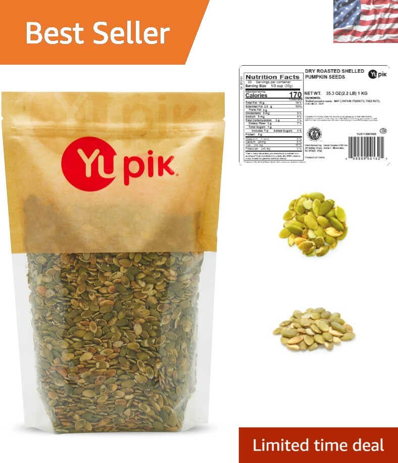 Deliciously Nutty 2.2 lb Unsalted Dry Roasted Pumpkin Seeds – High in Fiber