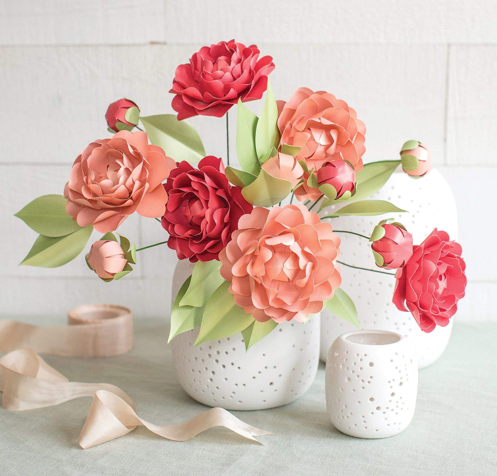 Frosted Paper Camellia Flowers, 21 Count, 6″ x 6.5″, Assorted Colors
