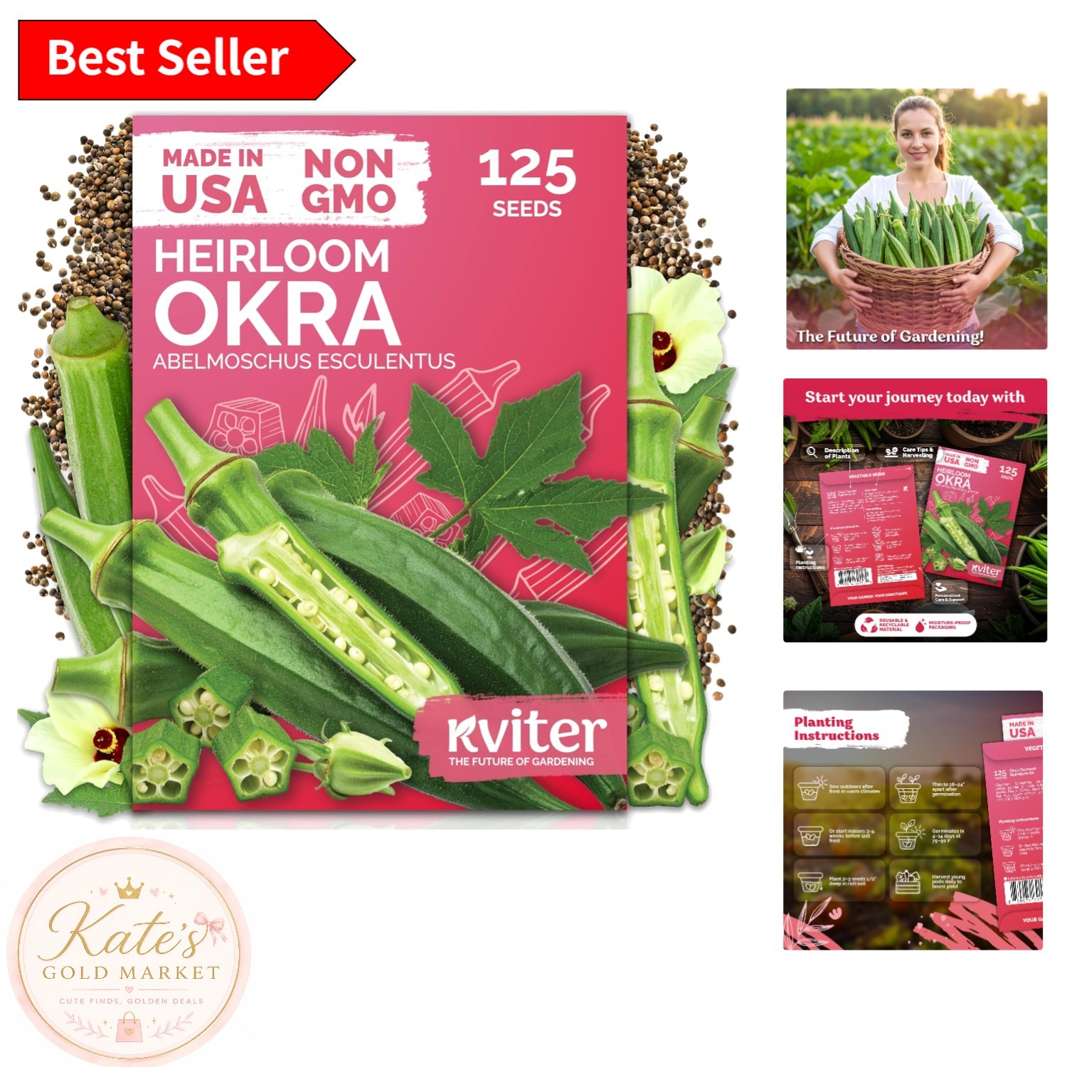 125 Count Clemson Spineless Okra Seeds – Delicious Culinary Vegetable Gardening