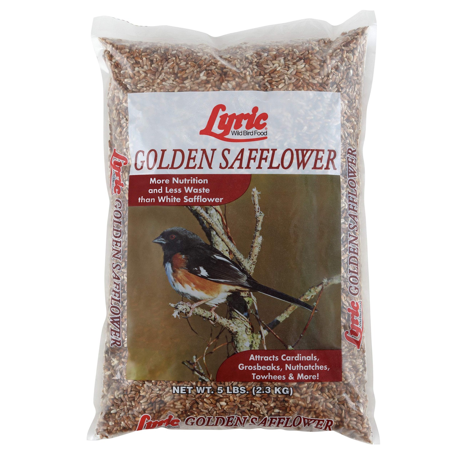Lyric Golden Safflower Seeds 5 Pound Pack High Nutrition Squirrel Resistant