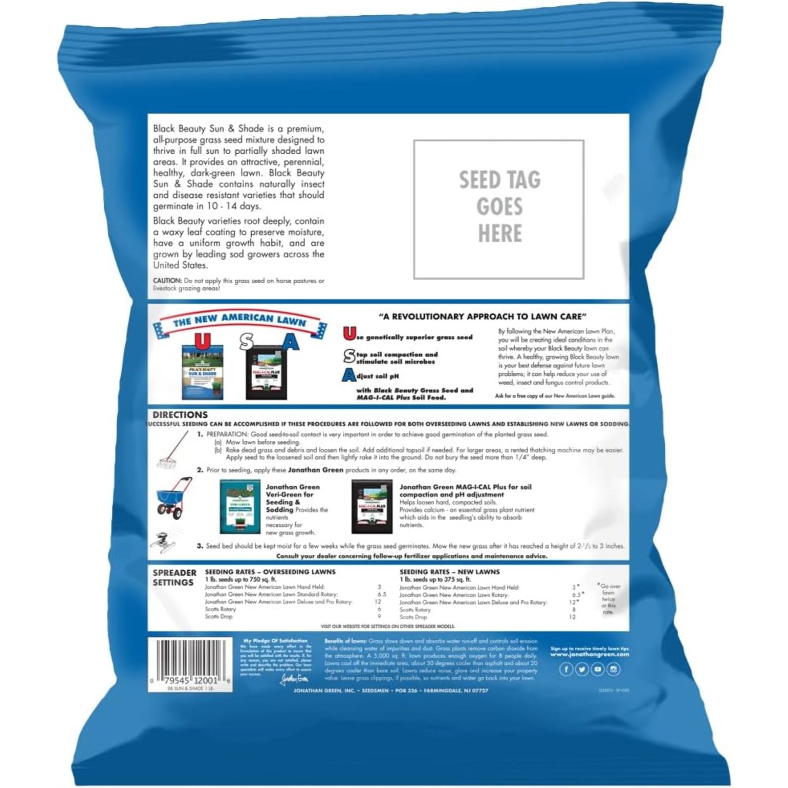 Jonathan Green Black Beauty Sun & Shade Grass Seed, 1 lb bag