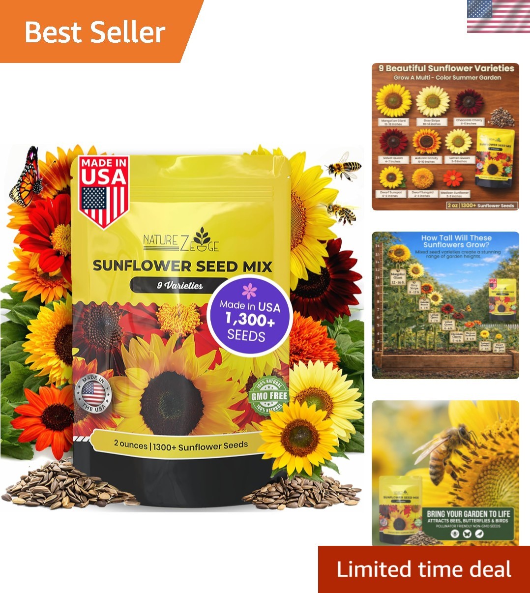1300+ Sunflower Seeds Garden Variety Pack, Bulk Sunflower Seeds for Planting …