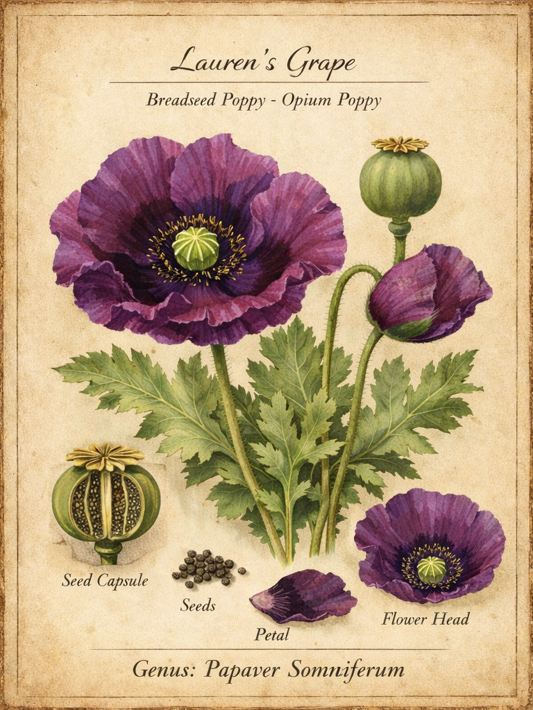 500 Fresh Lauren’s Grape Poppy Seeds – P. Somniferum – 91% Germination Rate