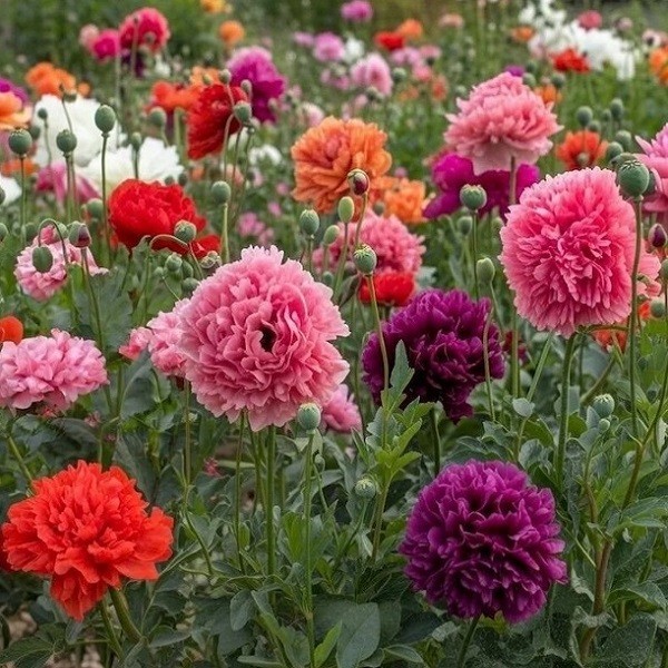 Peony Poppy Seeds Doubles Mixed Colors 5,000 Seeds For Growing Giant Poppies!