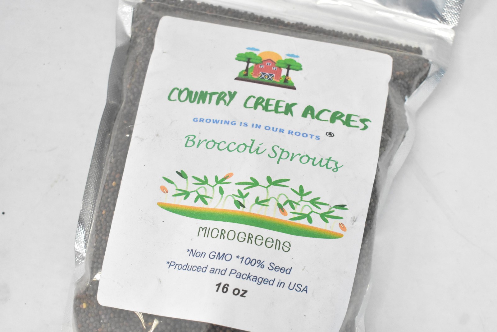 Country Creek Acres Broccoli Sprouts Vegetable Seeds 16 Oz Brown USA Microgreens