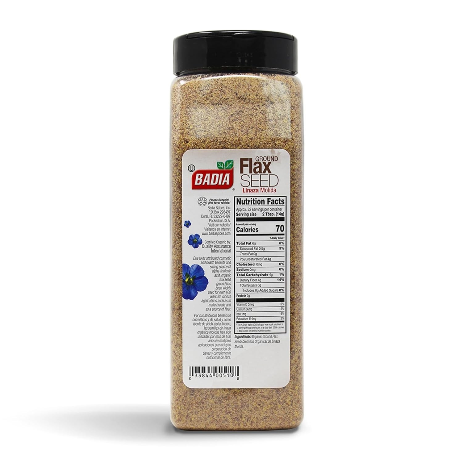 Certified Organic Flax Seed 16oz – High in Fiber, Gluten-Free & -Friendly