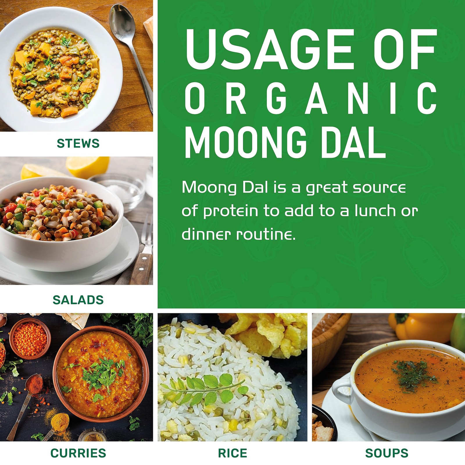 Jiva Organic Yellow Moong Dal 2 LB – Non-GMO, Gluten Free, Mung Beans
