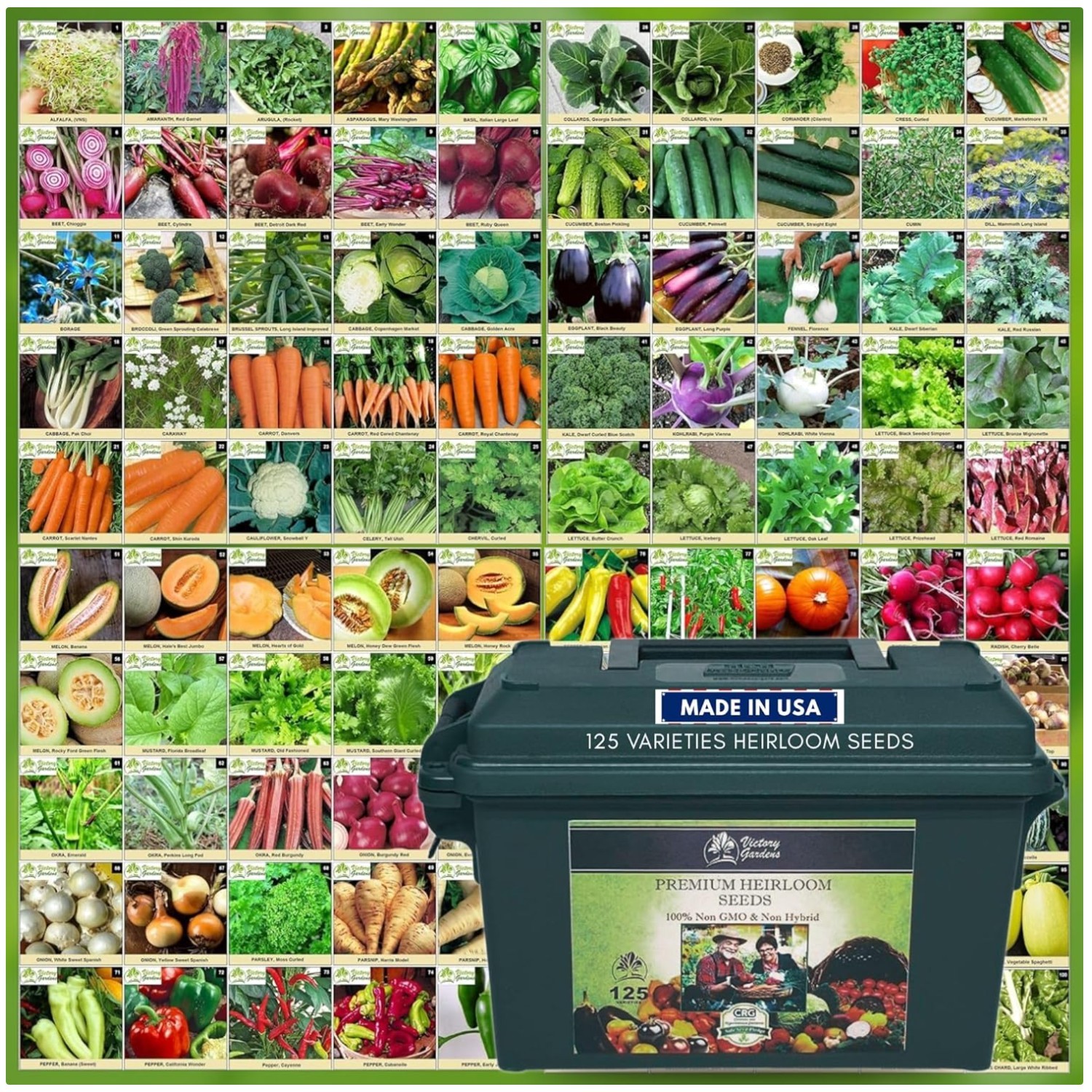 Survival Seed Vault – 125 Heirloom Non GMO Varieties