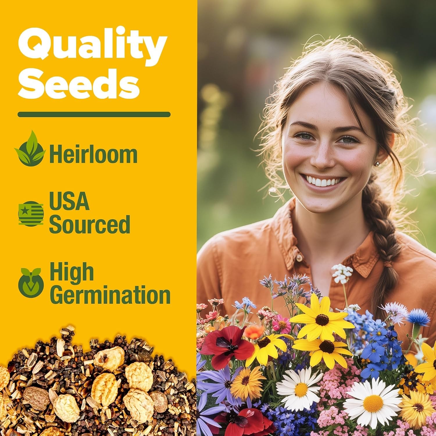 Midwest Heirloom Wildflower Seeds Mix 65,000+ Perennial Flowers Heirloom Seed