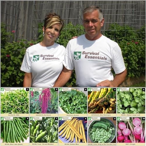 Heirloom Vegetable and Fruit Seeds Variety Pack 135 Count Non GMO Seed Bank