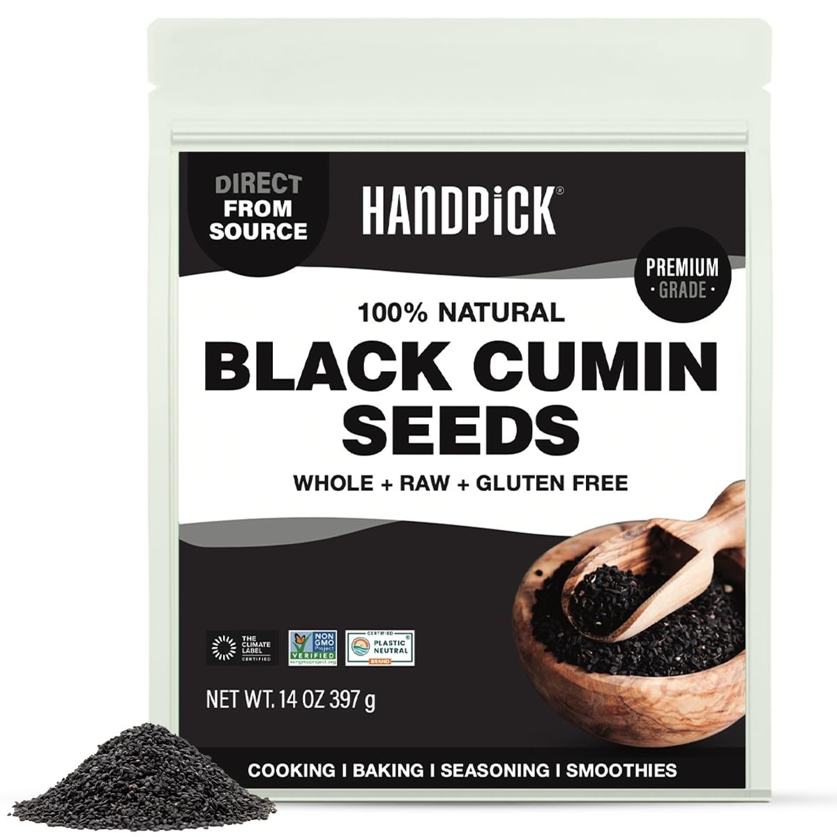 Black Cumin Seeds Whole Nigella Kalonji 14 oz Resealable Pouch