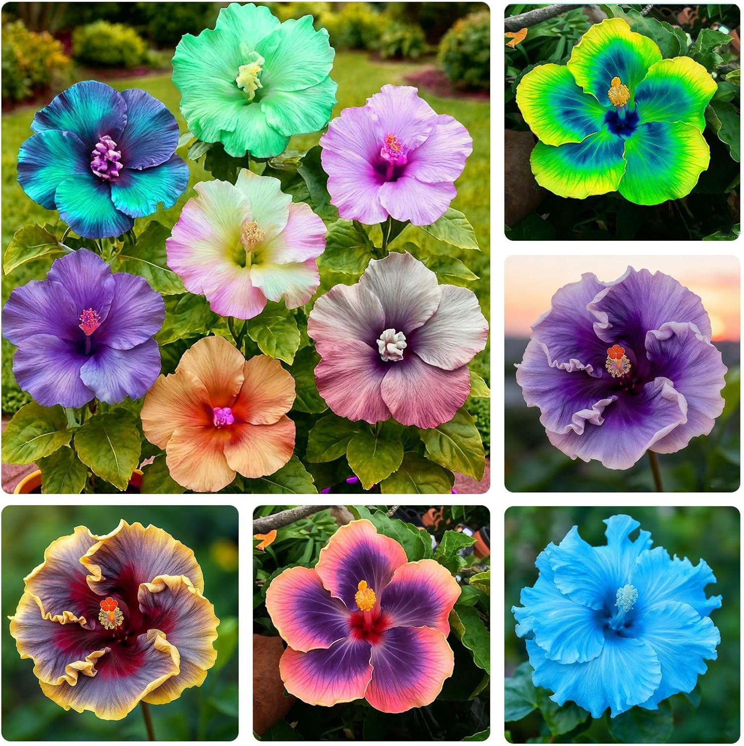 30+ Mix Exotic Hibiscus Seeds for Planting Perennial Outdoor Garden Flowers