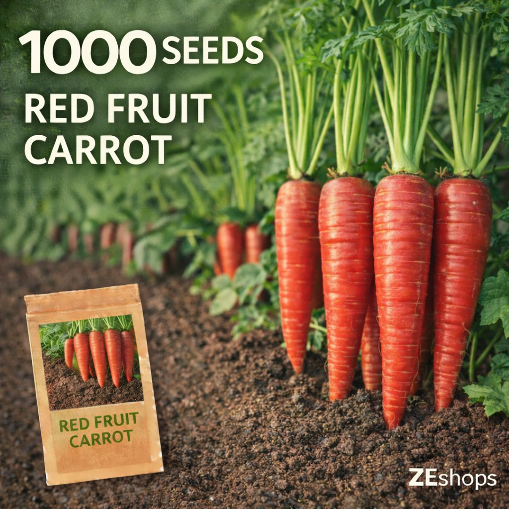 1000 Red Carrot Seeds – Red Root Vegetable for Home Garden Planting
