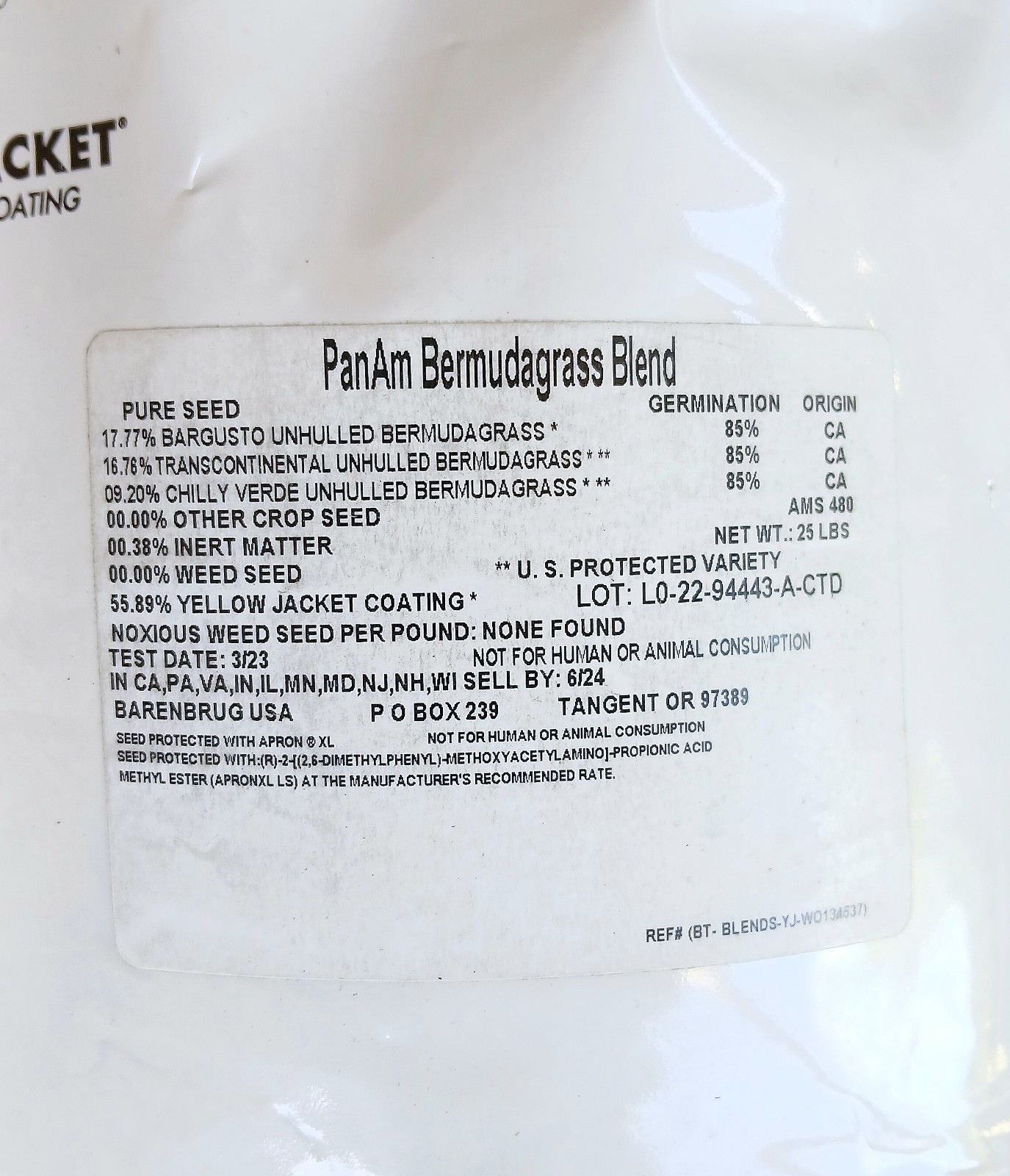 Panam Bermudagrass Lawn Seed Blend, Fast-Acting Durable For Sunny & Humid, 25 Lb