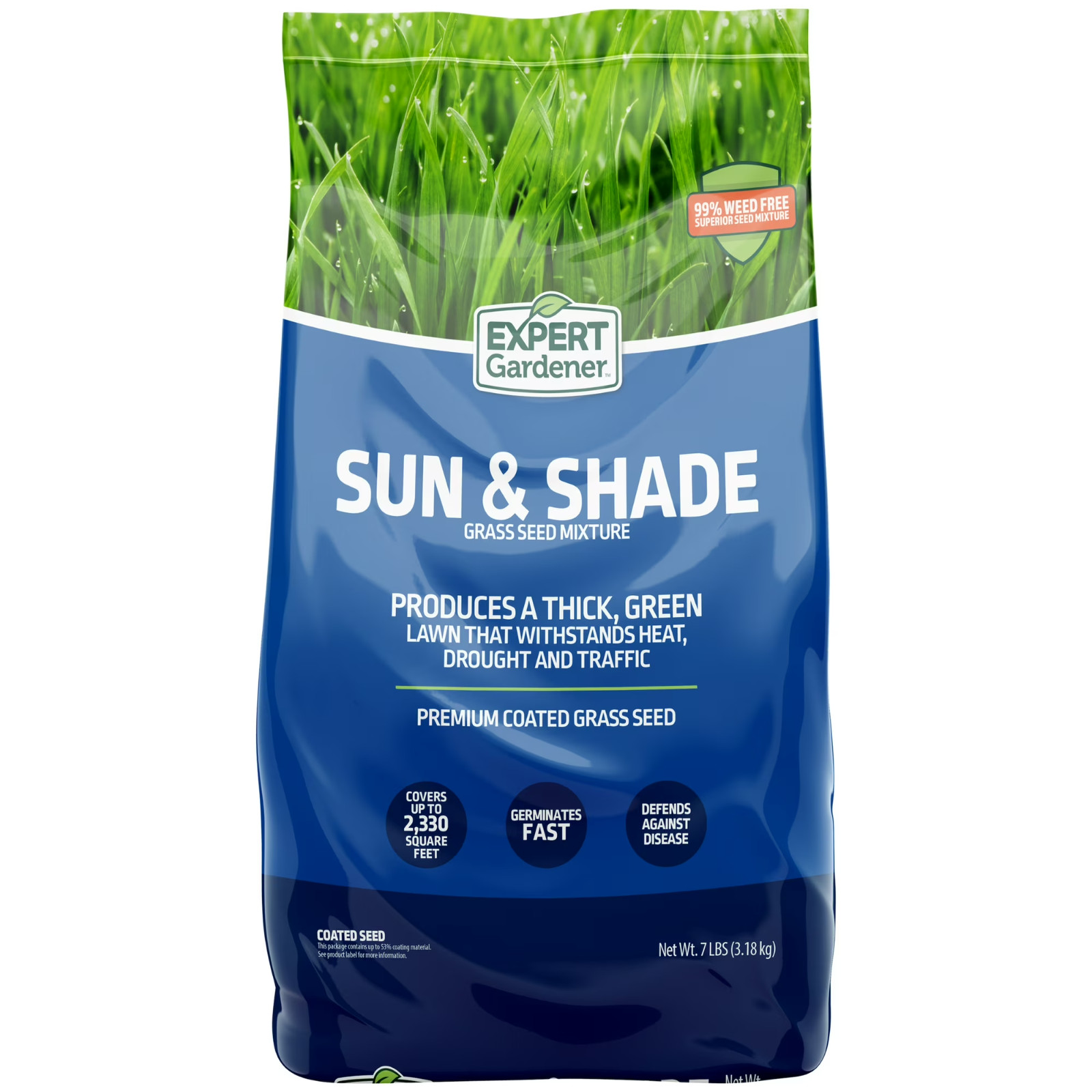 Kentucky Bluegrass Northern Grass Seed Mix, for Sun to Partial Shade, 7 lb. NEW