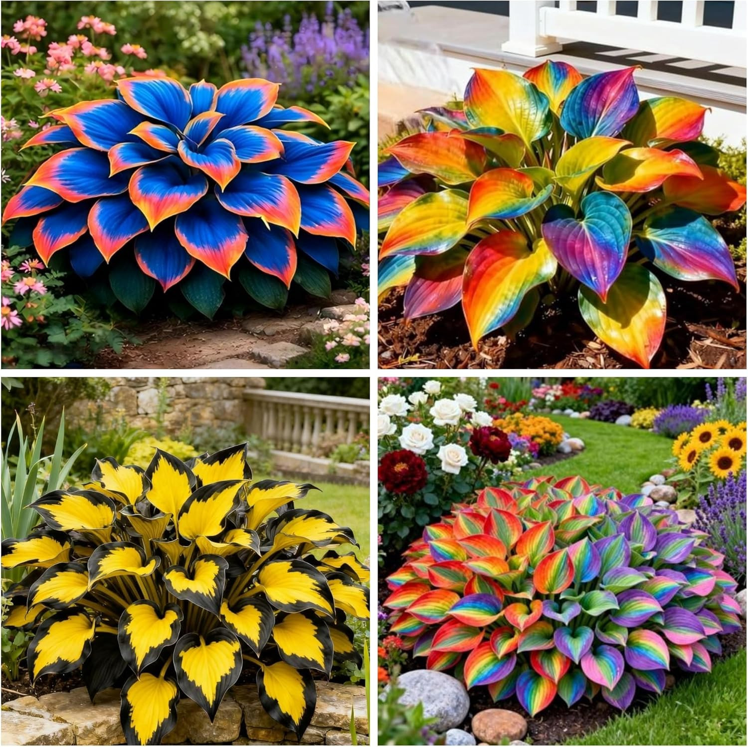 355+ Rainbow Hosta Seeds Heart Shaped Leaves, Hostas Seed for Planting Colorful
