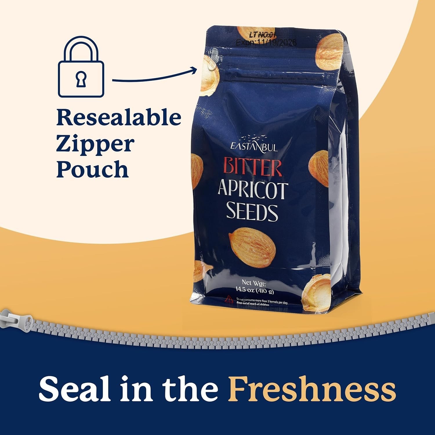 Apricot Kernels Raw Bitter Unprocessed Pure Natural Turkish 410g Non-GMO