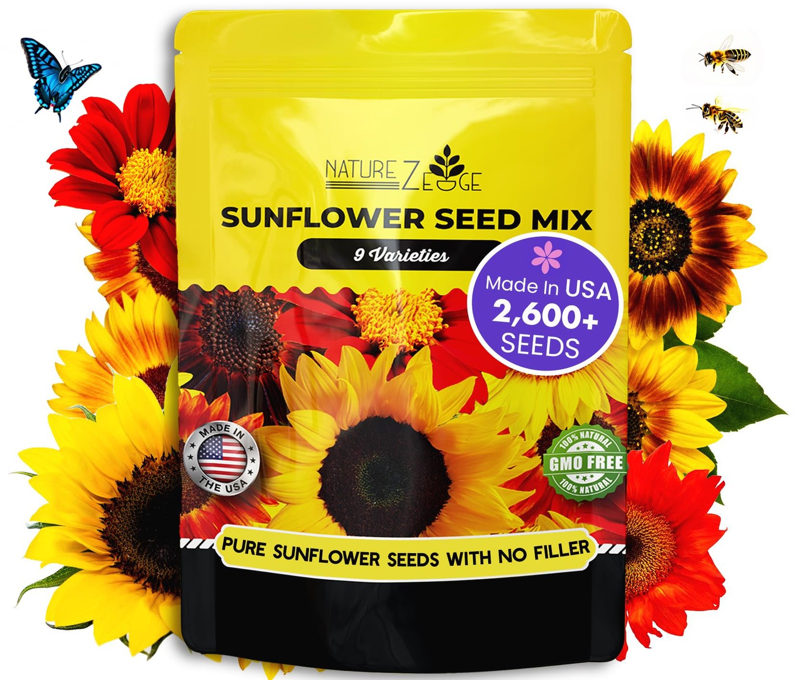 2600+ Sunflower Seeds for Planting Bulk Variety Pack, Get More Sunflower Seed…