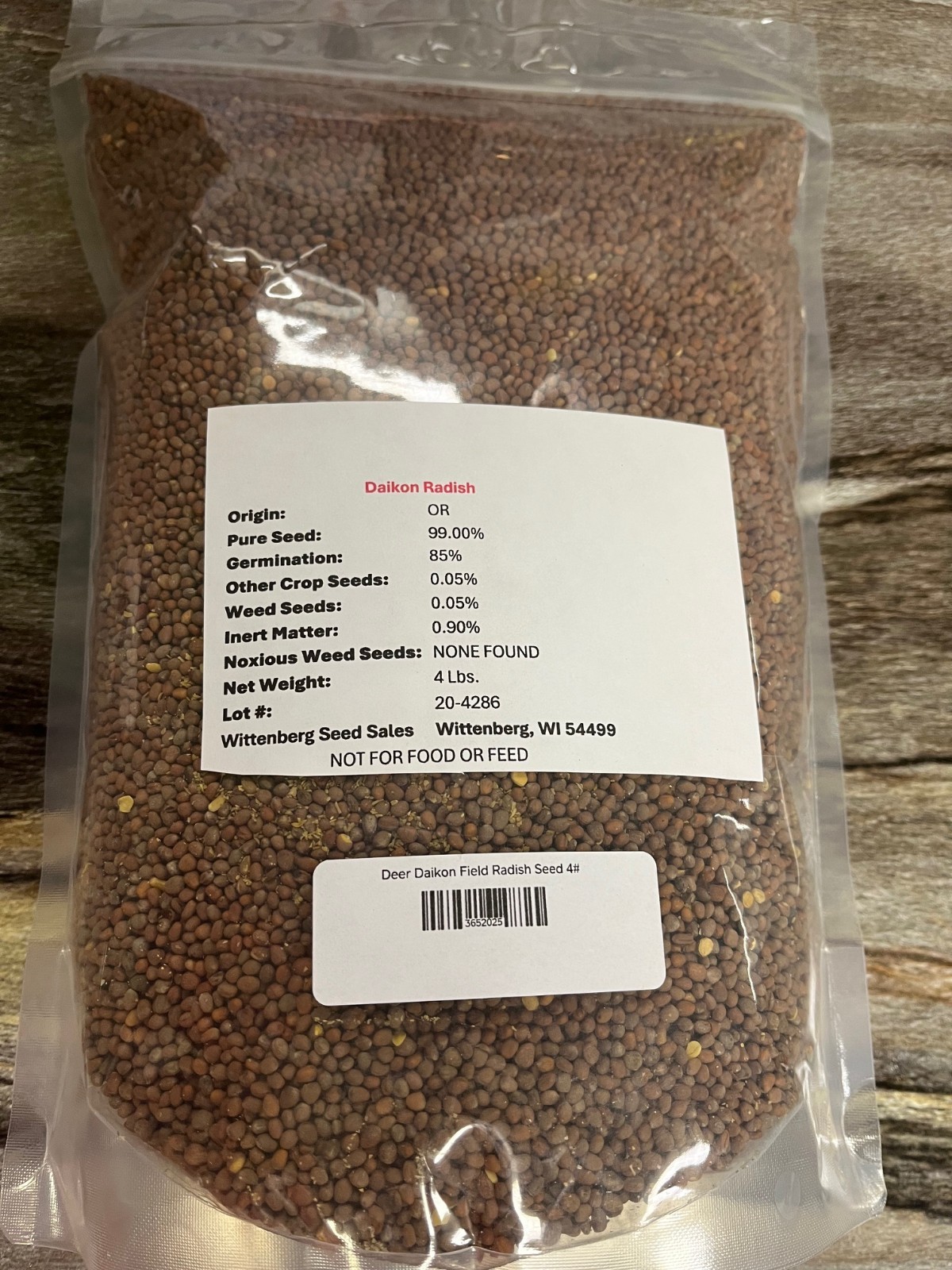 4 lbs Daikon Field Radish Seed – Deer Food Polt / Wildlife Seed