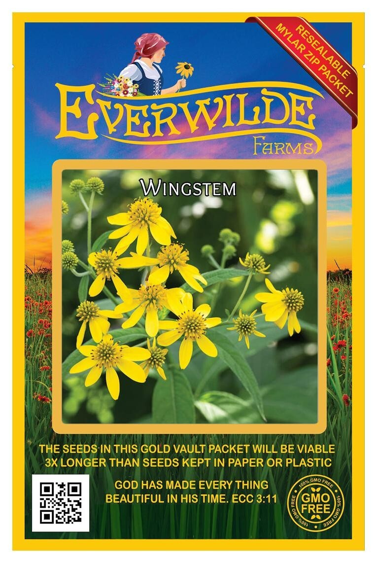 400 Wingstem Wildflower Seeds – Everwilde Farms Mylar Seed Packet