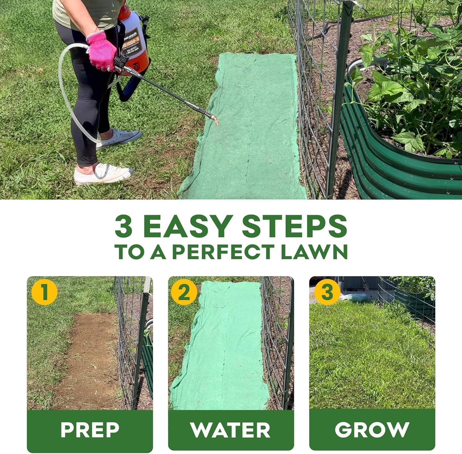 Readyroll Biodegradable Bermuda Grass Seed Mat for Southern Lawn 54 Sq Ft. 3-In-