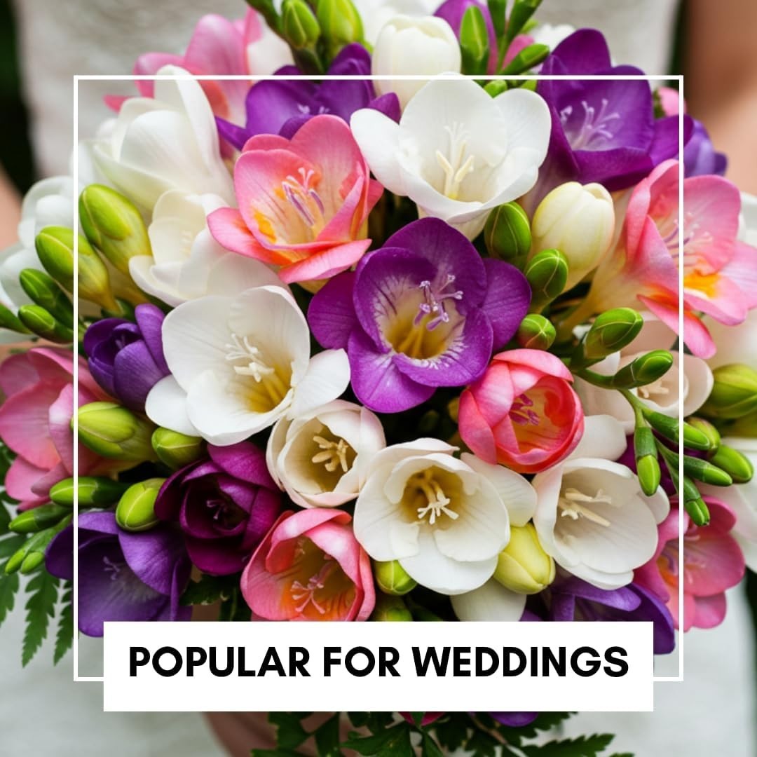 10 Freesia Bulbs – Beautiful Mixed Colors for Outdoor & Container Growth