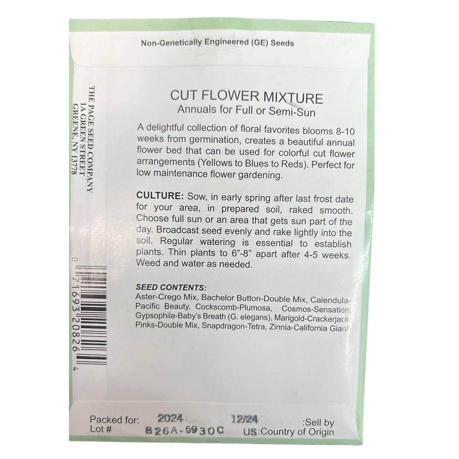 Valley Greene 300mg Cut Flower Seed Mixture Seeds:2CT
