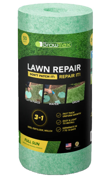 2-Pack GrowTrax Full Sun Bermuda Rye Grass Seed Mat 50 Sq Ft Lawn Repair Roll