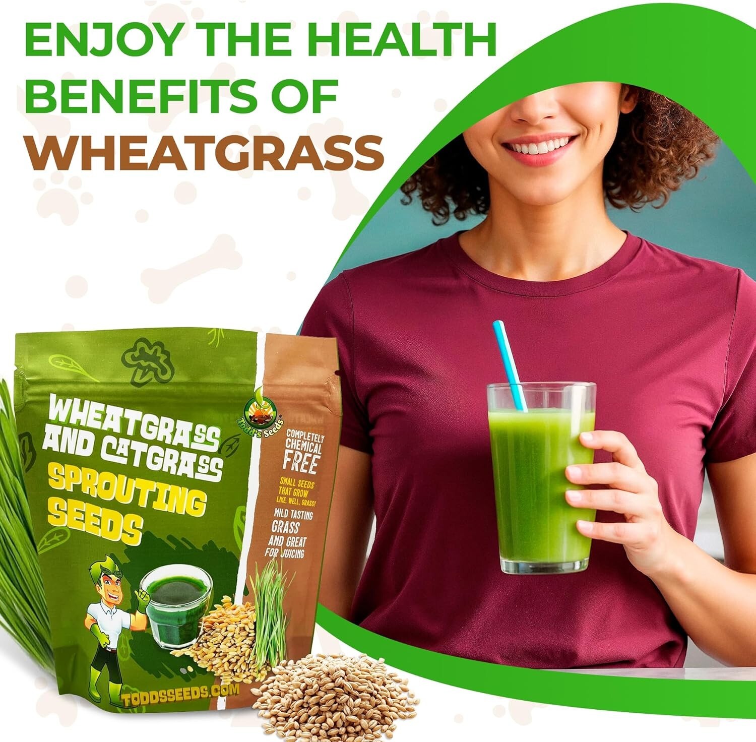 1lb Pet-Safe Wheatgrass for Cats – Todd’s Non-GMO Grass, Easy Indoor Growing