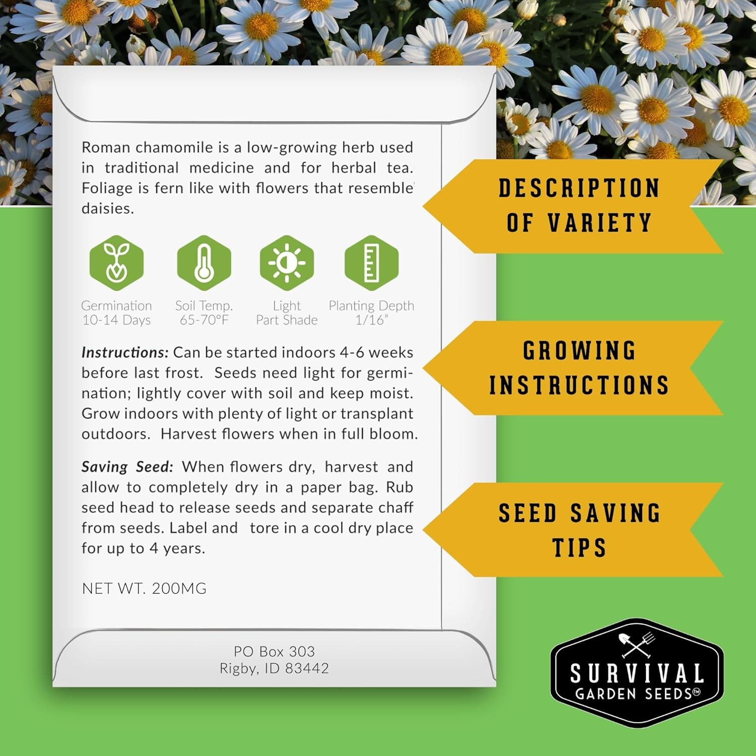 Medicinal Herb Seeds for Planting | 18 Seed Variety Pack of Heirloom, Non-GMO He