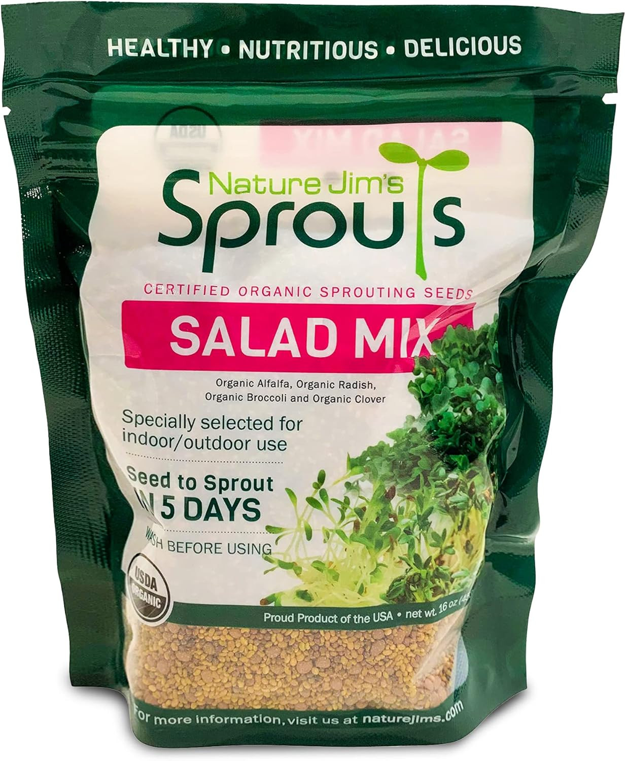 Salad Sprout Mix – Organic Salad Mix for Growing – Non-Gmo Microgreen Seeds – He