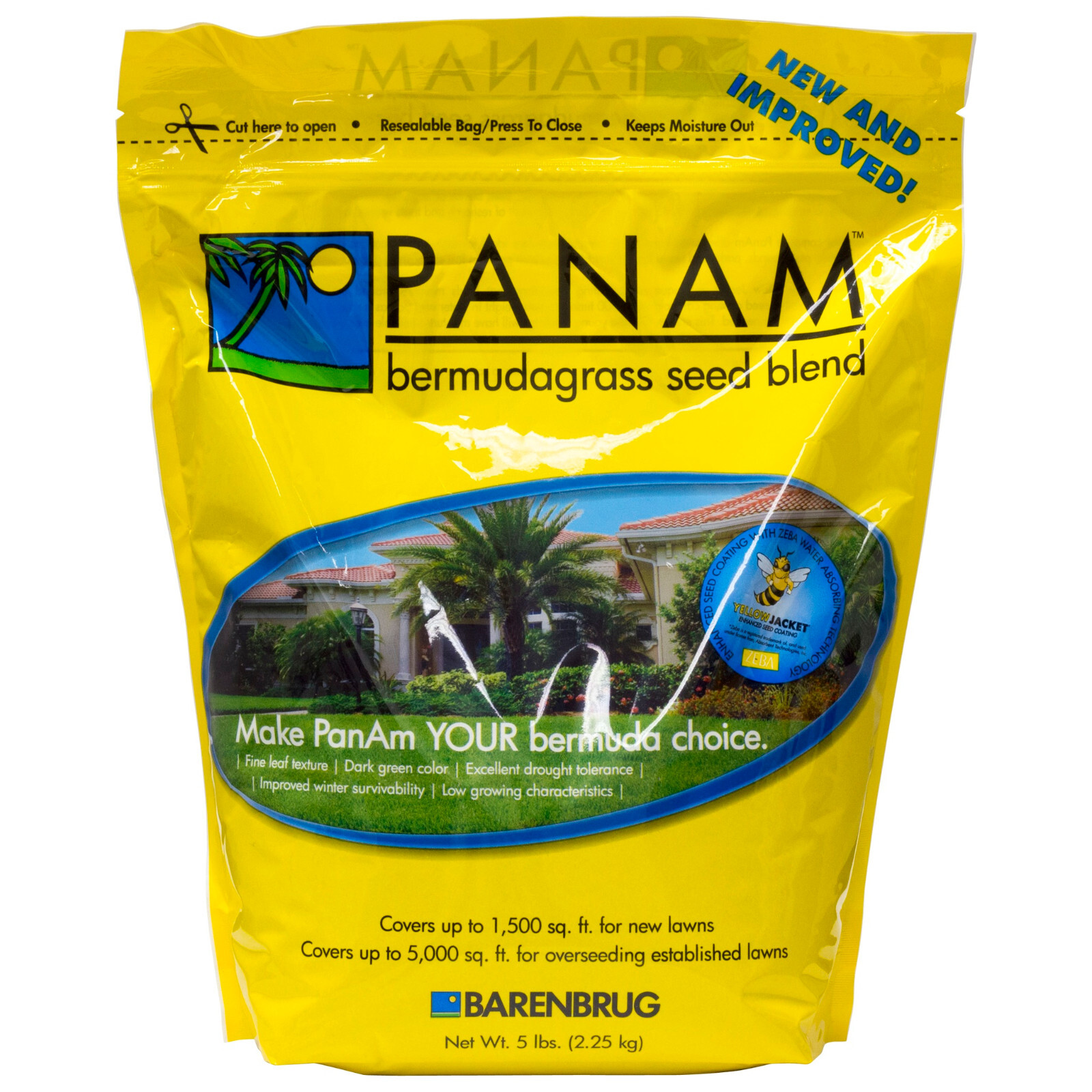 Panama (PanAm) Bermuda Grass Seed Blend ( 5 lbs ) Fine Textured Drought Tolerant