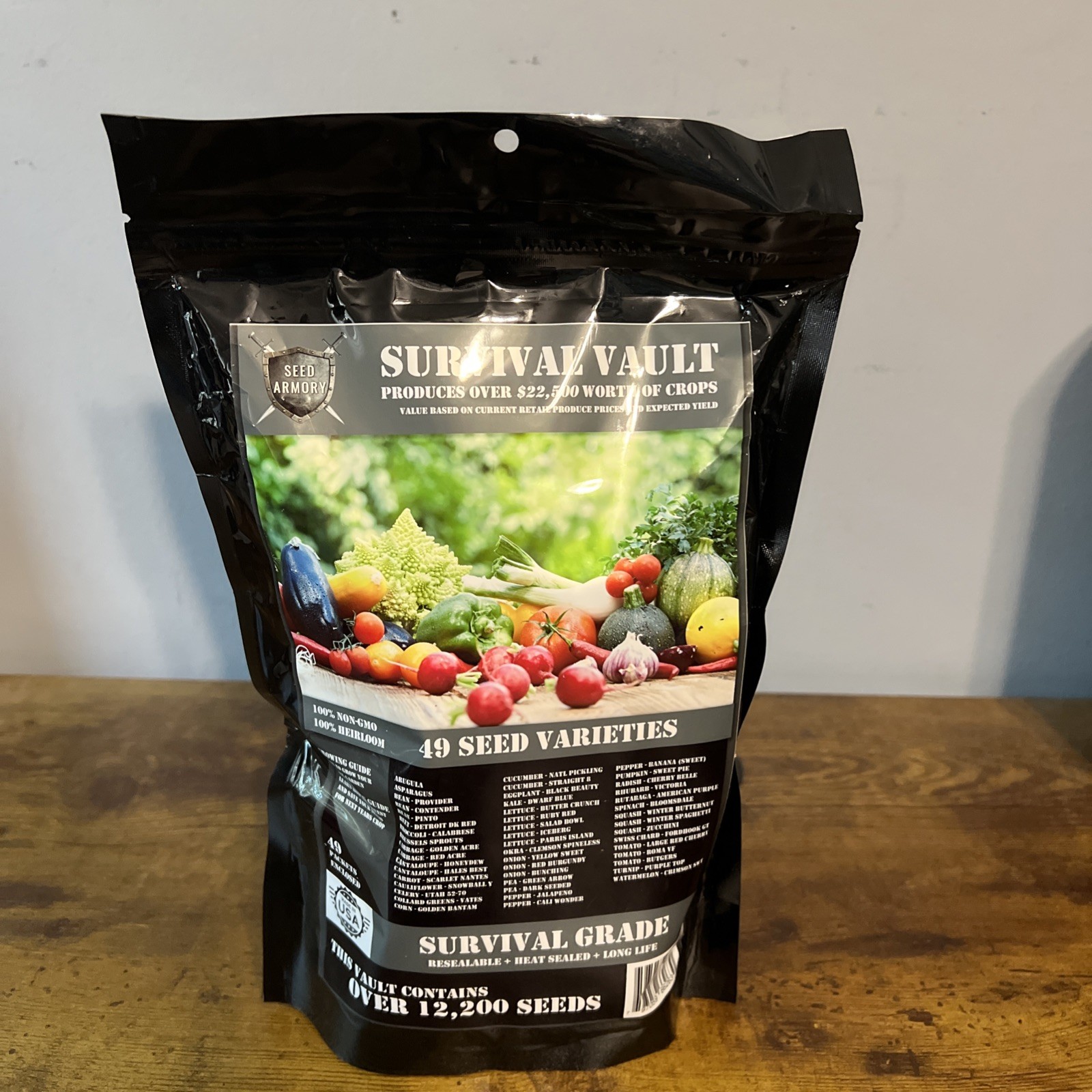 The Seed Armory Survival Vault 49 Seed Factory Sealed Packaging USA Made