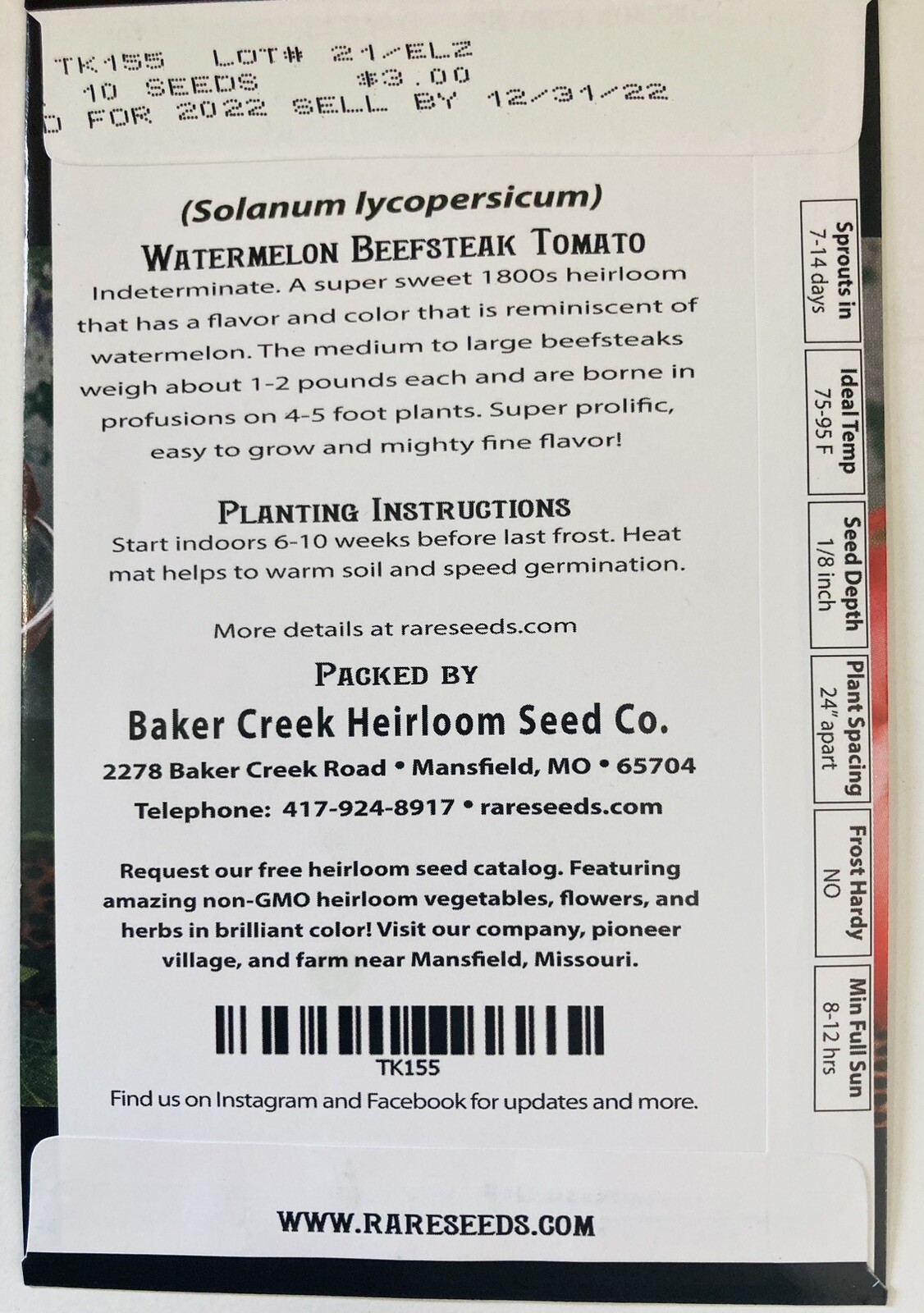 100+ Count Seeds ~ Heirloom NON-GMO Garden Tomatoes & Cucumbers ~ High Quality