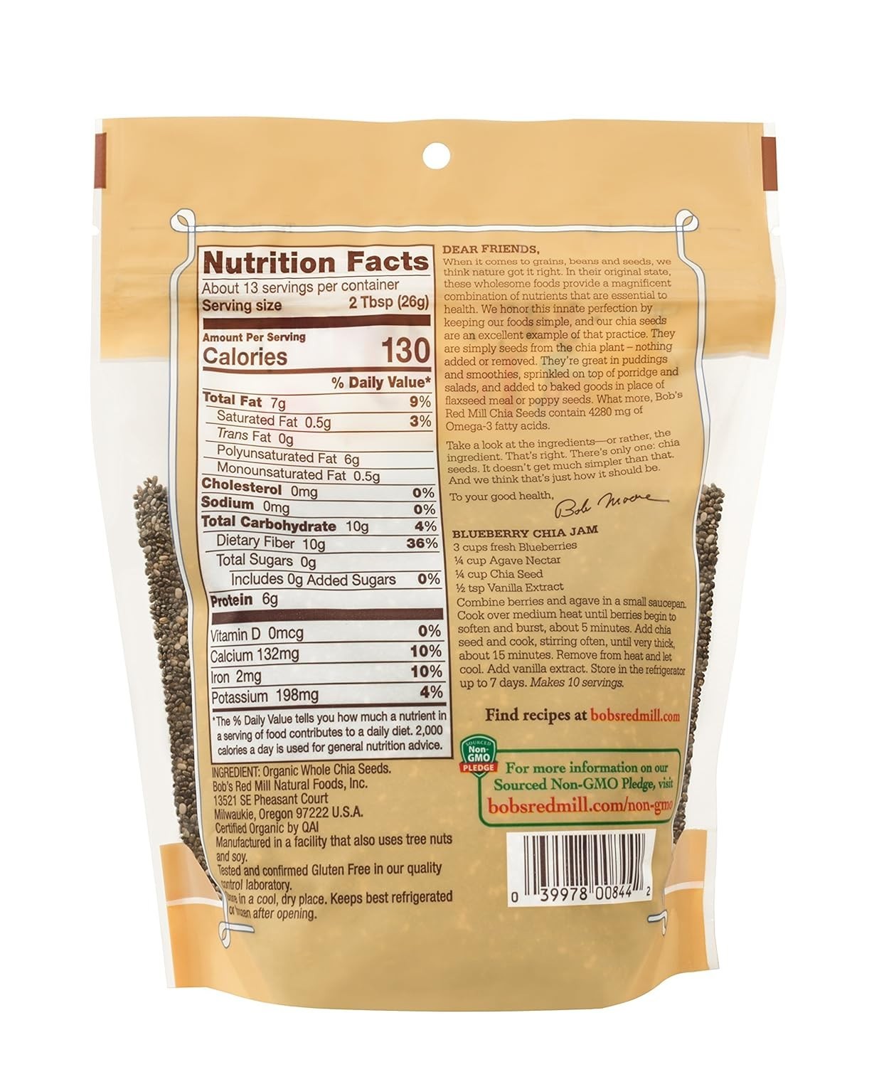 Organic Chia Seeds Pack of 5 (12oz Each) – Gluten Free & Keto Friendly Superfood