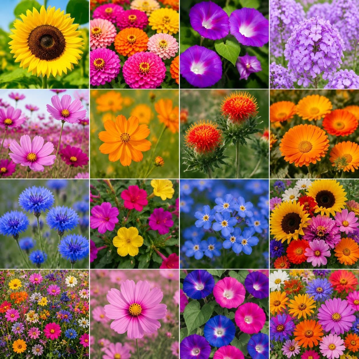 Wildflower Seed Mix – 19 Varieties Including Sunflower, Zinnia, Cosmos, Morni…