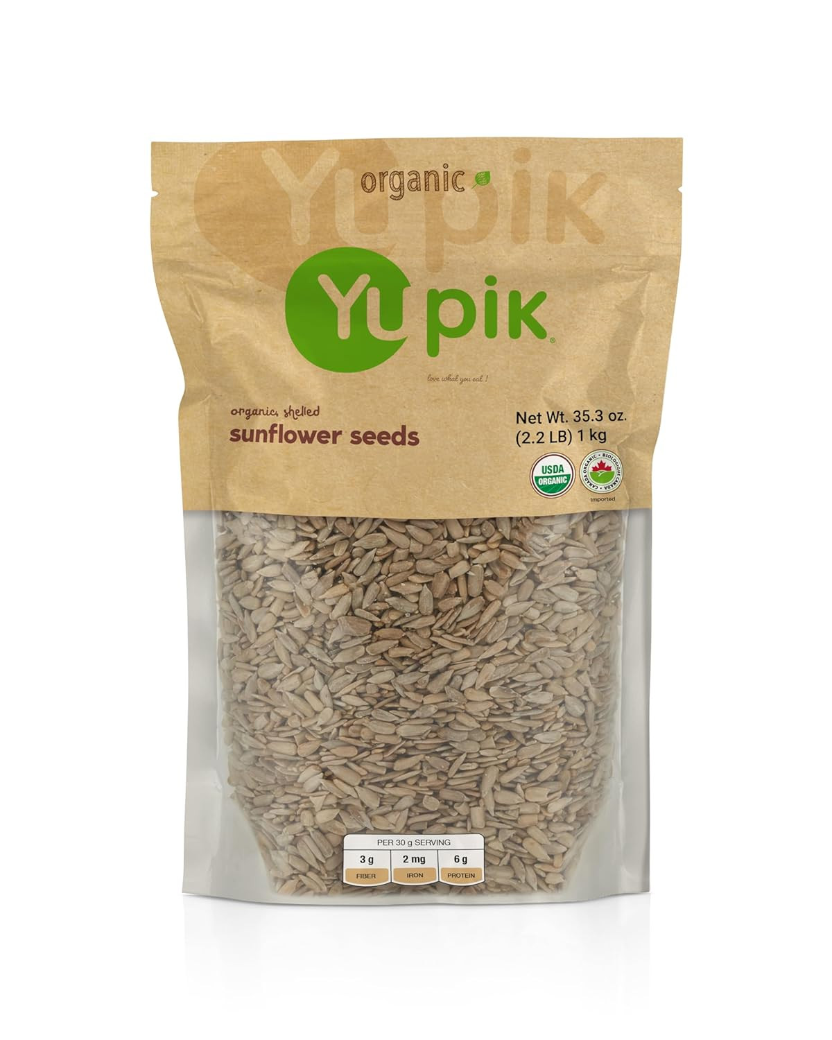 Organic Sunflower Seeds, No Shell, 2.2 Lb (35.2 Oz), Non-Gmo, Vegan, Gluten-Free