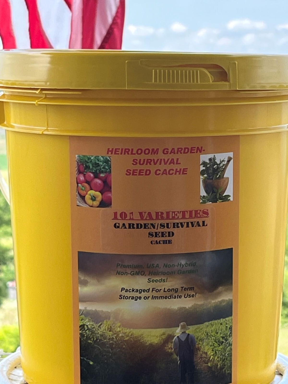 101 Variety Emergency Survivalist Doomsday Seed Cache With $30 Herb Pack